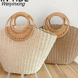 Weiyinxing Straw Women Bag 2023 Women's Luxury Handbags Designer Solid Color Handmade Lady Bags Bohemian Vocation Beach Female Clutch