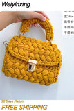 Weiyinxing Rope Woven Women Handbags Designer Knitting Chains Shoulder Crossbody Bag Casual Lady Hand Bags Small Flap Purses 2023