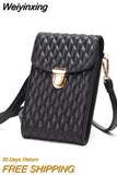 Weiyinxing Women Small Fragrance Mini Bag Retro Luxury Shoulder Crossbody Bags  Fashion Diamond Pattern Soft PU Leather Mobile Phone Bag