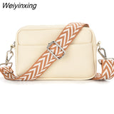 Weiyinxing YIDE Solid Classic Purses and Handbags Women Wide Fabric Strap Crossbody Bag Ladies Luxury Daily Use Zipper Shoulder Bags