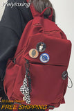 Weiyinxing Women Men Nylon Badge College Backpack Fashion Lady Male Travel Bag Girl Boy Drawstring Backpack Female Laptop Student Bags