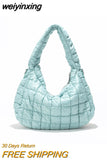 weiyinxing Quilted Padded Women Shoulder Bags Designer Lady Handbags Waterproof Nylon Large Capacity Tote Hobos Shopper Purses 2023