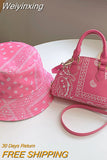 Weiyinxing PU Leather Women's Shell Bag Summer Cashew Flower Ladies Shoulder Crossbody Bag Female Set Small Top Handle Bags Handbags