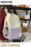 weiyinxing Student Ladies Cute Backpack Large Women Female Harajuku School Bags Book Kawaii Backpack Nylon Girl Trendy Bag Fashion