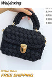 Weiyinxing Rope Woven Women Handbags Designer Knitting Chains Shoulder Crossbody Bag Casual Lady Hand Bags Small Flap Purses 2023