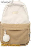Weiyinxing Vintage Leisure Corduroy Cool Female BookBag Women Laptop Fashion Retro Design College Backpack Girl Cute Travel School Bag