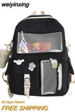 weiyinxing Kawaii Nylon Women Backpack Fashion Waterproof Rucksack for Teen Girls School Bag Cute Student Bookbag Travel Mochila
