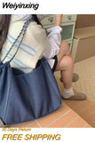 Weiyinxing Canvas Shoulder Bags for Women 2023 Big Totes Bags Girls Fashion Large Capacity Chain Shopper Commuter Designer Handbags