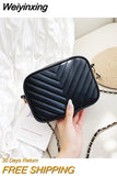 Weiyinxing Striped Crossbody Bags For Women Square Tassel Shoulder Bag Pu Leather Small Chain Ladies Handlbags