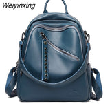 Weiyinxing New High Quality Leather Backpacks Women High Capacity Travel Backpack Mochilas School Bags For Teenage Girls Shoulder Bag