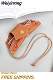 Weiyinxing Leather Glasses Bag for women Cowhide Pouch Bag Eye Glasses Sunglasses Shell Case Convenient Lightweight Protector Box