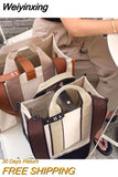 Weiyinxing Striped Canvas Large Tote Bag Designer Women Handbags Luxury Shoulder Crossbody Bags Big Shopper Purse Travel Sac Ol 2023