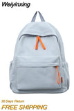 Weiyinxing Green Solid Color College Backpack Trendy Girl Boy Travel School Bag Cool Men Women Leisure Fashion Male Female Book Bags