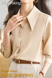 Weiyinxing Sleeve Office Lady White Blouse Shirt Tops Women Turn Down Collar Blouse Women Blusas Mujer De Moda 2023 Blouses Blusa E313