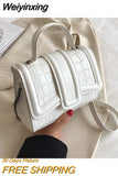 Weiyinxing Pattern PU Leather Crossbody Sling Bags for Women Trendy Fashion Brand Ladies Totes Luxury Simple Shoulder Handbags