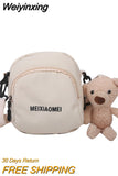 Weiyinxing Women's Small Square Shoulder Bag Simple Student Girls Canvas Messenger Bags Casual Female Phone Pouch Purse Handbags