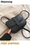 Weiyinxing Color Simple Women Saddle Bag Green PU Leather Crossbody Shoulder Bags 2023 Winter Fashion Luxury Women Handbags and Purse