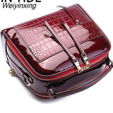 Weiyinxing YIDE 2023 New Arrival Shell Women Handbags Stone Pattern Ladies Shoulder Bag Patent Leather Female Girl Luxury Crossbody Bag