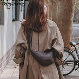 Weiyinxing YIDE Popular 2023 New Underarm Bag For Women Vintage Croissant Sheepskin Bag Diagonal Dumpling Bag Leather Chest Waist Bag