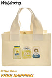 Weiyinxing Lunch Bag for Women Funny Cute Dog Cartoon Bentobreakfast Food Box Student All-match Tote Bag Portable Picnic Travel