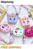 Weiyinxing Children's Silica Gel Shoulder Bag Cute Baby Girls Mini Coin Purse Handbags Lovely Pink Kids Small Wallet Crossbody Bags