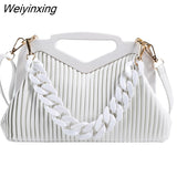 Weiyinxing Brand Handbag Women Inverted Triangle Handle Leather Hand Pouch Classic Crossbody Bags For Women Tote Bag Lady Satchel