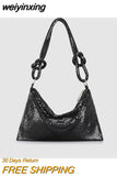 weiyinxing Metal Mesh Women Shoulder Bags Designer Sequined Lady Handbags Luxury Evening Party Tote Purses Glitter Female Bag 2023