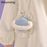 Weiyinxing Cute Cloud Bag High Capacity Crossbody Kawaii Cashmere Vest Bag New Tote Bag Fall/winter Plush Bag Women Crossbody Bag