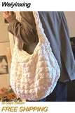 Weiyinxing New Big Shoulder Bag Space Cotton Handbag Woman Casual Tote Down Diagonal Bags Feather Padded Ladies Shopping Pack