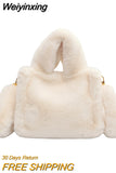 Weiyinxing Women Bag Winter Handbags Designer Fake Fur Shoulder Bags Female Crossbody Bags 2023 New Luxury Messenger Bags Ladies Totes