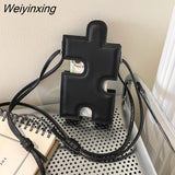 Weiyinxing Mini Mobile Phone Bag Summer Candy Colors Women's Bag 2023 Trend Crossbody Bag Hollow Out Puzzle Shape Lady Shoulder Bag