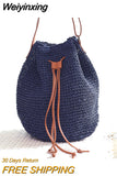 Weiyinxing Rattan Women Shoulder Bags Wicker Woven Large Capacity Tote Tassel Crossbody Bag 2023 Summer Beach Big Purses Travel Bag