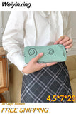 Weiyinxing Smile Corduroy Travel Cosmetic Lipstick Purse Storage Bag Kawaii Makeup Handbags Organizer Wallet Pouch Pencil Case Pen Bag