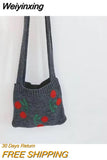 Weiyinxing Cherry Children Small Handbag Knitted Woolen Baby Girl Shoulder Bag Winter Vintage Boy Kids Mini Coin Purse Messenger Bags