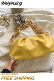 Weiyinxing Color Pleated Tote Bag 2023 Fashion New High-quality Soft Leather Women's Designer Handbag Travel Shoulder Bags Armpit Bag