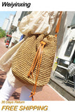 Weiyinxing Rattan Women Shoulder Bags Wicker Woven Large Capacity Tote Tassel Crossbody Bag 2023 Summer Beach Big Purses Travel Bag