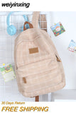 weiyinxing Girl College School Bag Casual New Simple Women Backpack Striped Book Packbags for Teenage Travel Shoulder Bag Rucksack