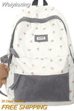 Weiyinxing Lady Kawaii Pattern Nylon Bag Trendy Female Laptop Cute Flannel Backpack Travel Women Student Backpack Girl College Bags