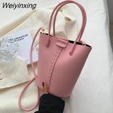 Weiyinxing 2023 New Brand Designer Handbag Messenger Bag Portable Bucket Bag High-quality Texture High-quality Leather Small Bag Women