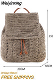 Weiyinxing Women's Straw Backpack Summer Boho Bohemian Hollow Shoulder Bag Hobo Crochet Women Travel Bags for Women Knitted Beach Backpack