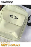 Weiyinxing Planet Canvas Women Messenger Crossbody Bags Simple Oxford Waterproof Small Shoulder Bag Casual Female Girls Purse Handbags
