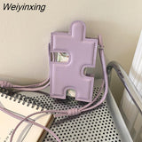 Weiyinxing Mini Mobile Phone Bag Summer Candy Colors Women's Bag 2023 Trend Crossbody Bag Hollow Out Puzzle Shape Lady Shoulder Bag