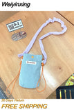 Weiyinxing Color Corduroy Women's Crossbody Bags Girls Small Purse Square Shoulder Bag Female Portable Storage Phone Pouch Handbags
