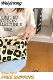 Weiyinxing Leopard Print Women's Cosmetic Bag Retro Flower Ladies Small Clutch Purse Travel Handbags Schoolgirl's Pencil Storage Bags