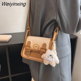 Weiyinxing Messenger Bag Cute Women Bag Cartoon Bear Kawaii Pu Leather Waterproof Messenger Bag Handbag Storage Bag Wallet
