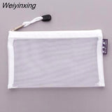 Weiyinxing Pcs Transparent Grid Zipper Pen Bag Pencil Case Storage Package For Girls Korean Stationery School Supplies School Student