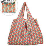 Weiyinxing Reusable Grocery Shopping Bag Ladies Tote 50lb Fashion Pocket Shoulder Bag Foldable Eco Bag Washable