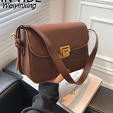 Weiyinxing YIDE Women's Shoulder Bag Handbag Messenger Bag Preppy Style Female Bag Vintage Envelope Bag High quality Briefcase Purse