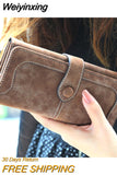 Weiyinxing Departments Faux Suede Long Wallet Women Matte Leather Lady Purse High Quality Female Wallets Card Holder Clutch Carteras