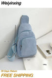 Weiyinxing Women Chest Pack 2023 Bags for Women Female Sling Bags Crossbody Shoulder Chest Bag Casual Girls Corduroy Messenger Pack